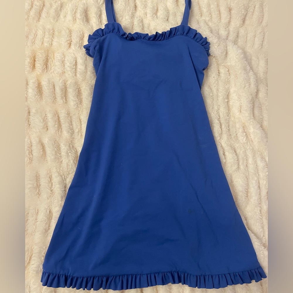 Blue ruffle dress from Splash Stl